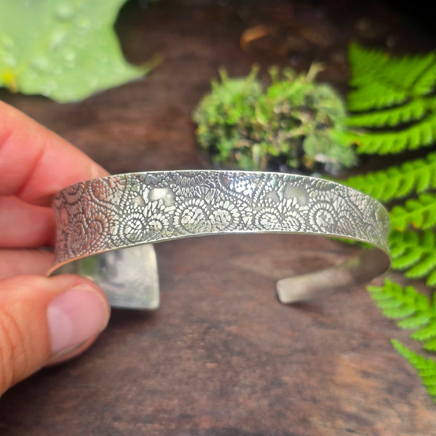 Asymmetrical Heart Hand-Forged Sterling Silver Cuff