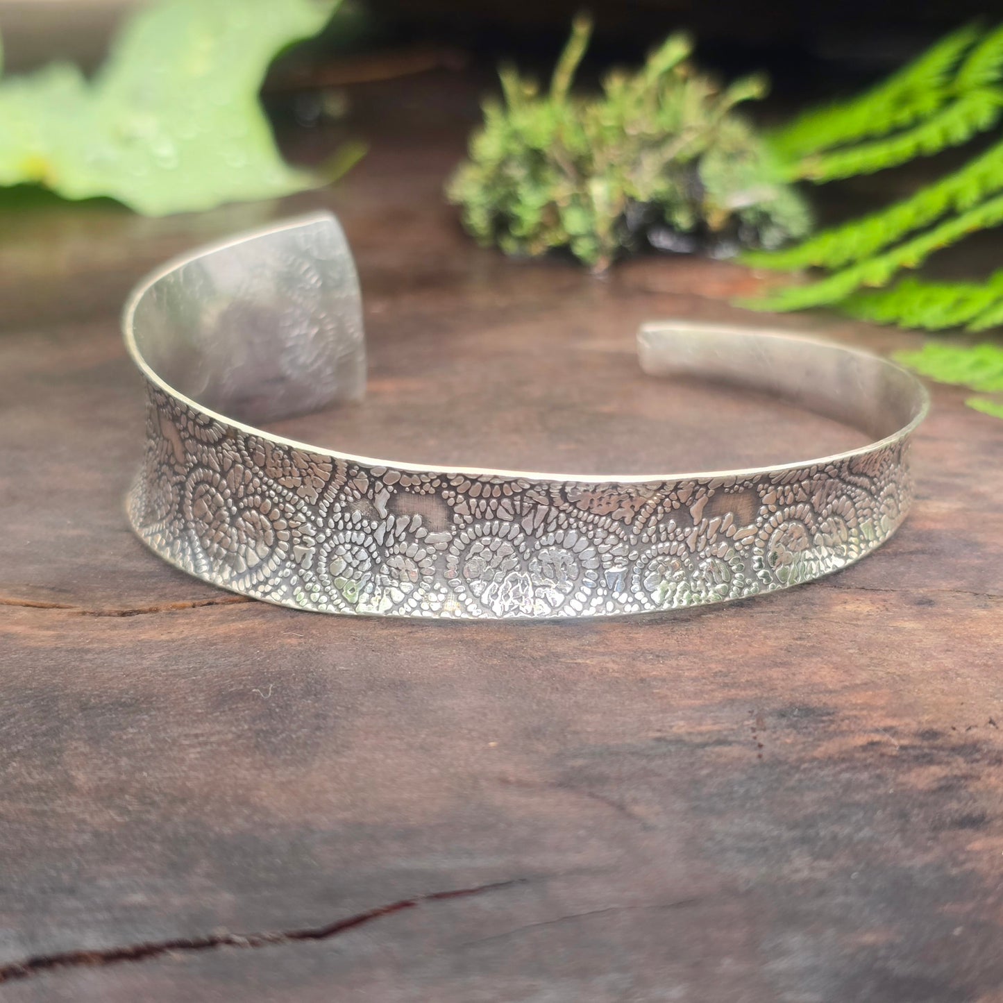 Asymmetrical Heart Hand-Forged Sterling Silver Cuff