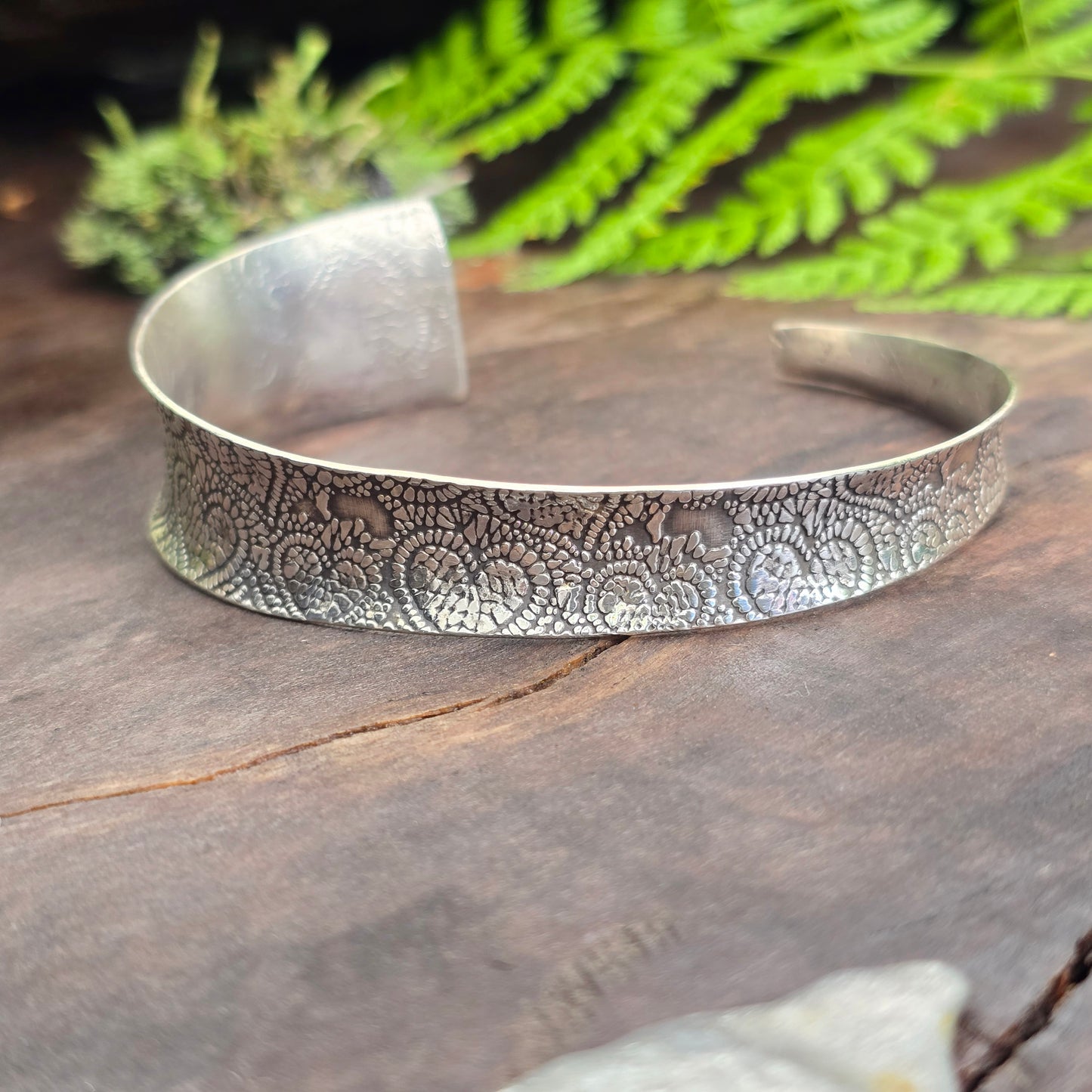 Asymmetrical Heart Hand-Forged Sterling Silver Cuff