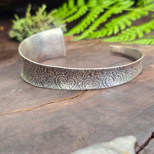 Asymmetrical Heart Hand-Forged Sterling Silver Cuff