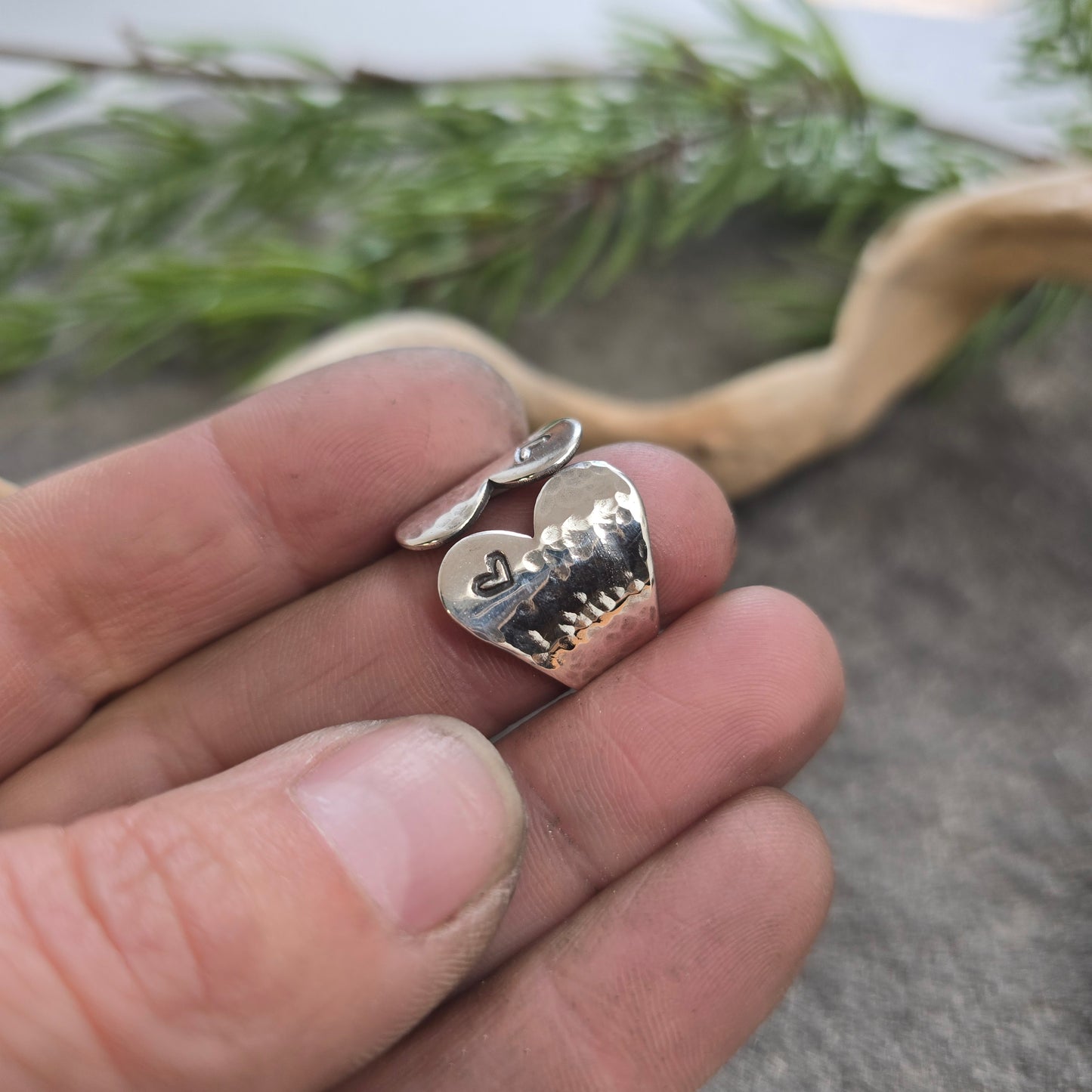 Hand-Forged Sterling Silver Adjustable Heart Ring - Pre-Order
