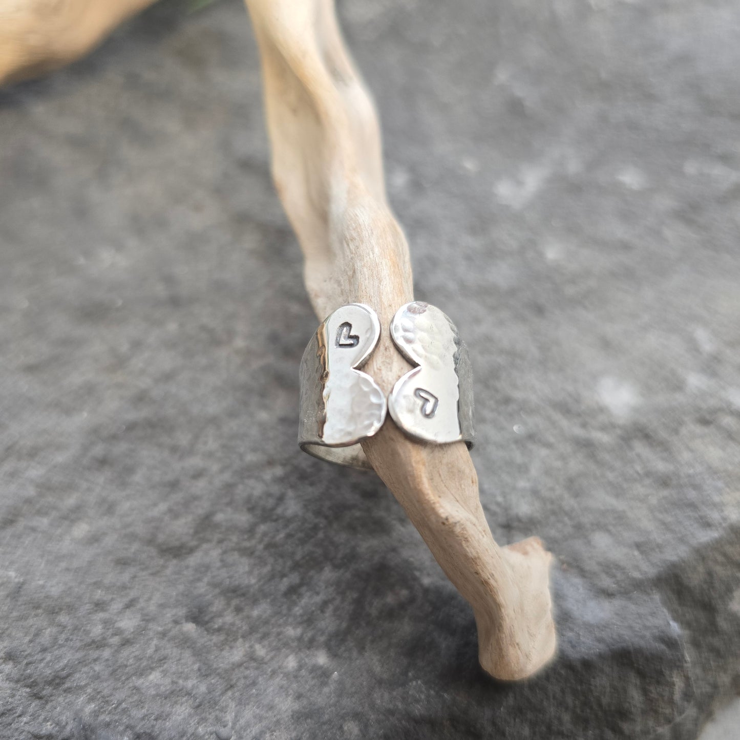 Hand-Forged Sterling Silver Adjustable Heart Ring - Pre-Order