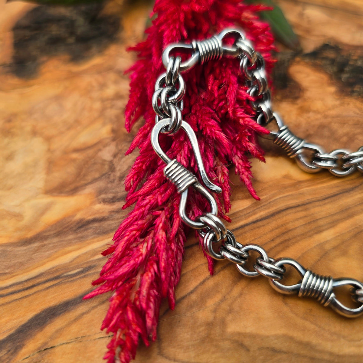 Bowtie & Double Cable Sterling Silver Chain Link Bracelet