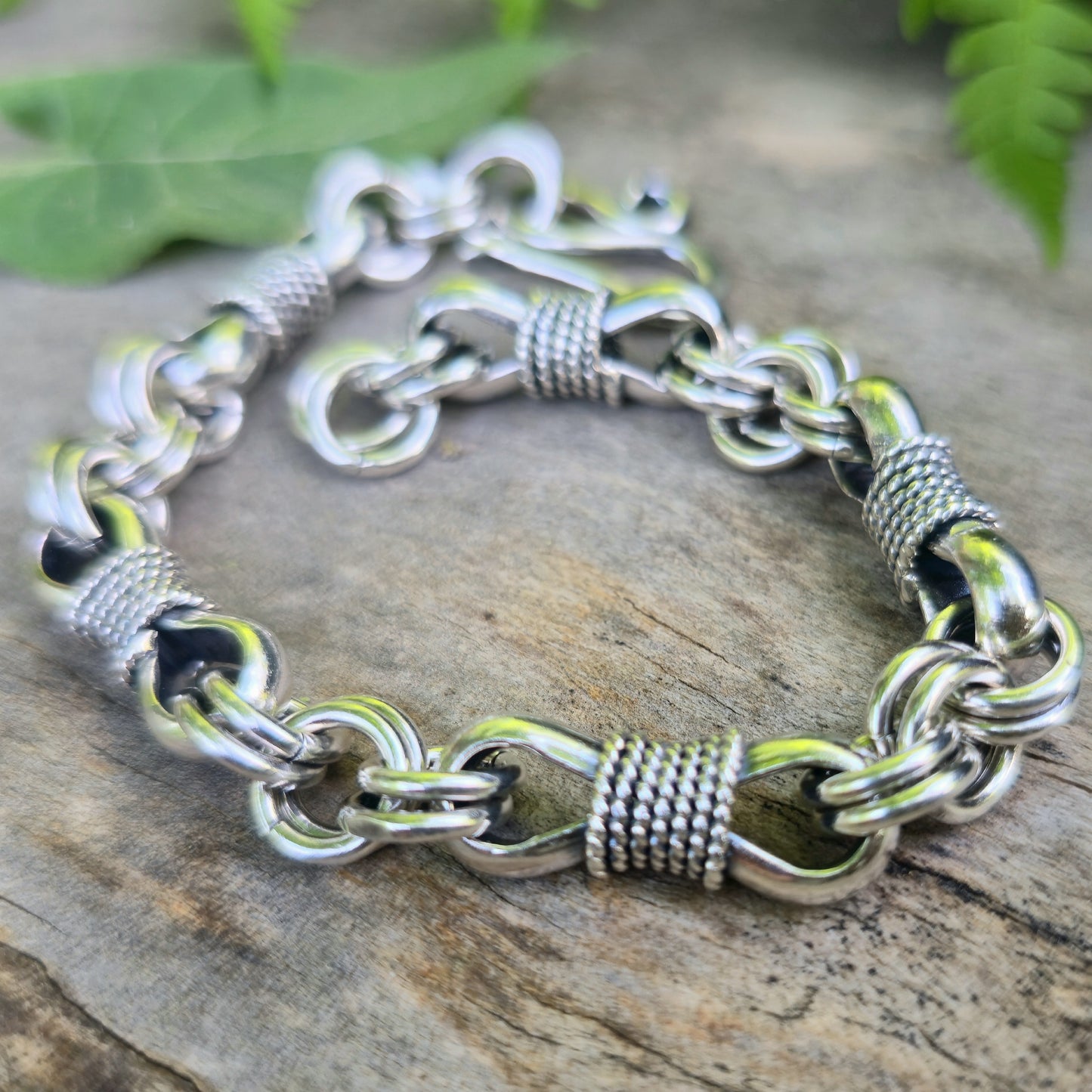 Heavy Bow-Tie Bracelet in Hand-Forged Sterling Silver