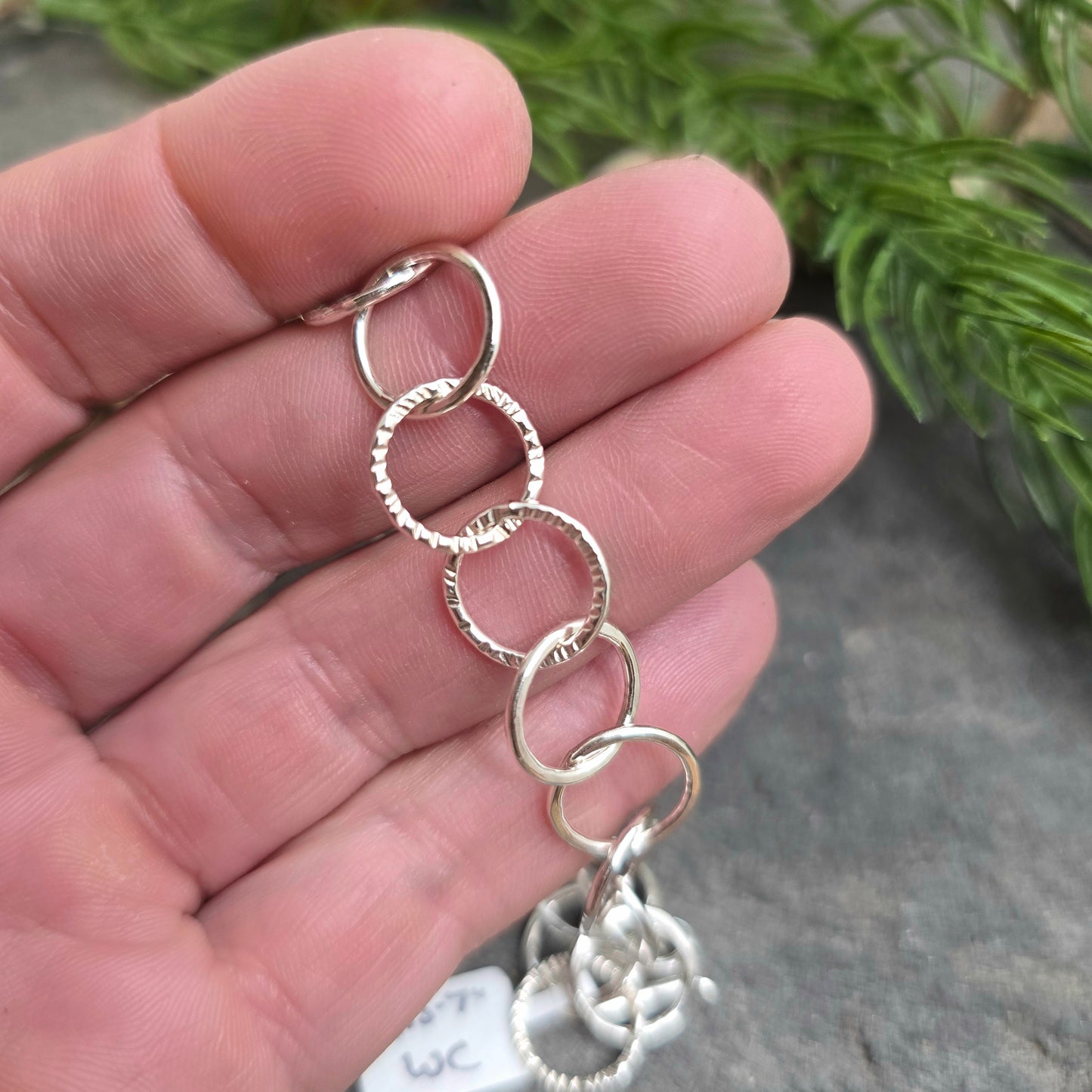 Hand-Forged Hammered Sterling Silver Hoop Bracelet
