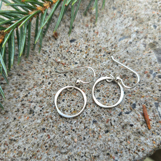 Hammered Sterling Silver Hoop Earrings – Lightweight Everyday Hoops