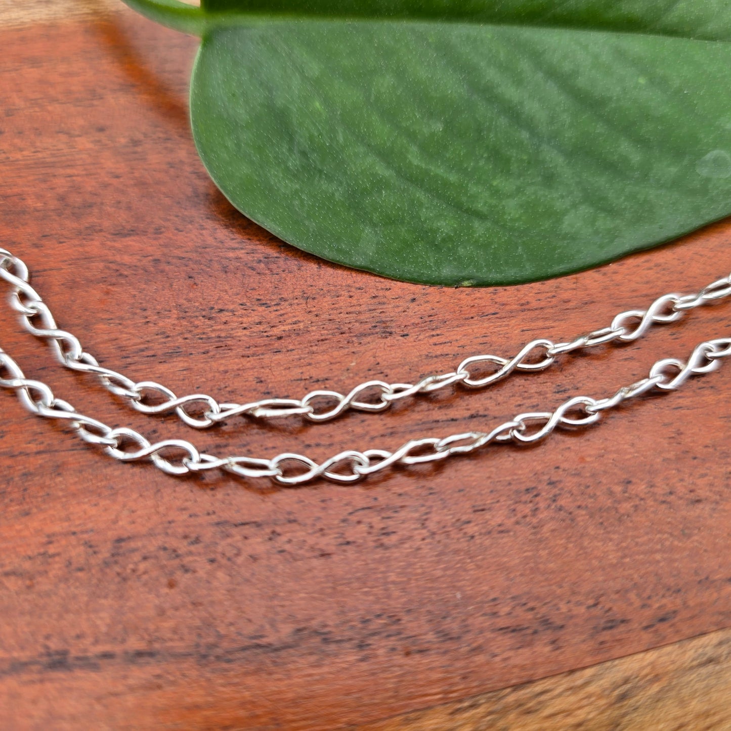 sterling silver infinity link chain shiny