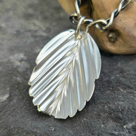 Fold-Formed Leaf Hand-Forged Sterling Silver Pendant