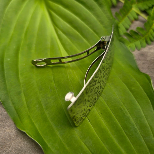 Leopard Print Hand-Forged Sterling Silver Barrette