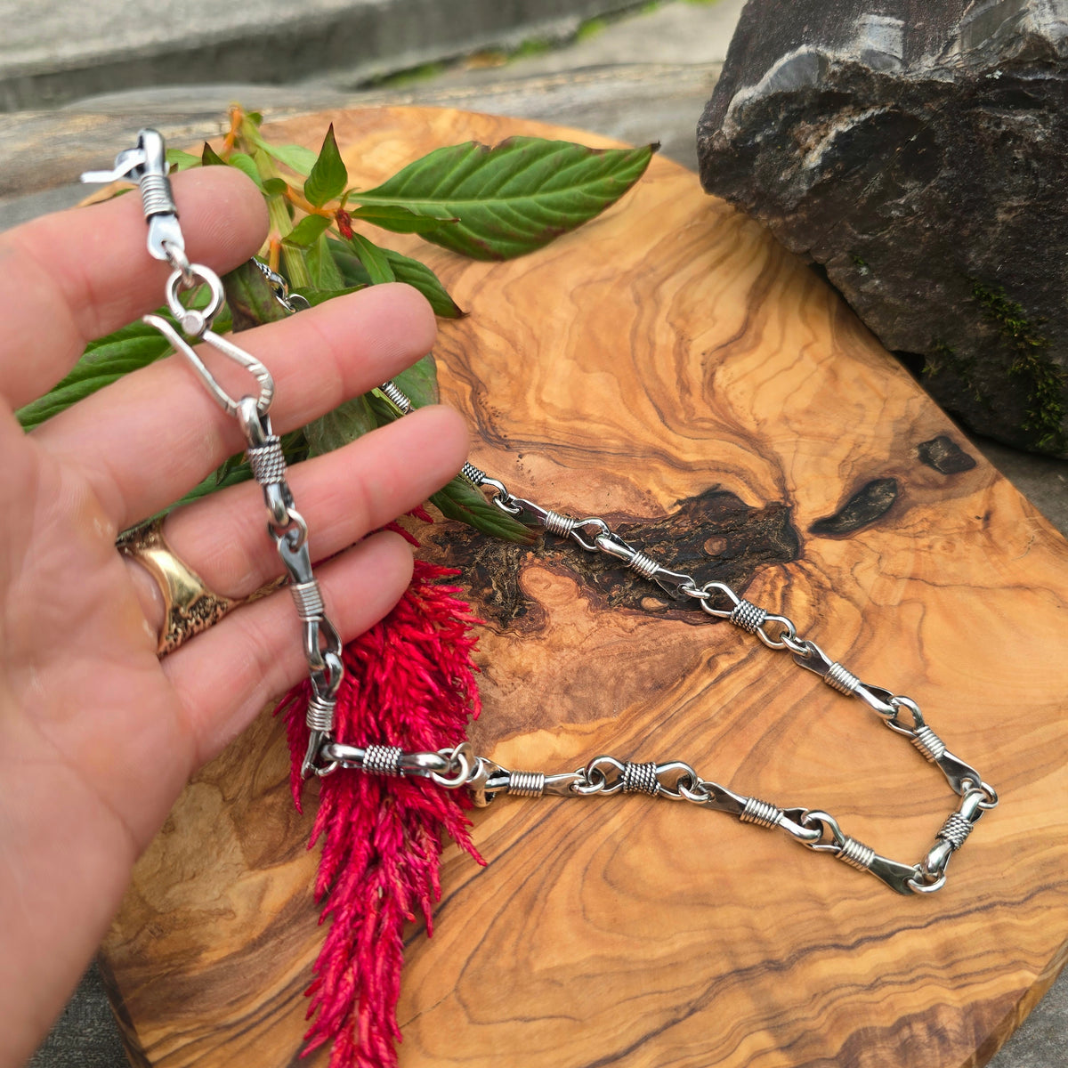Men’s Bowtie Chain — Hand-Forged Sterling Silver Necklace