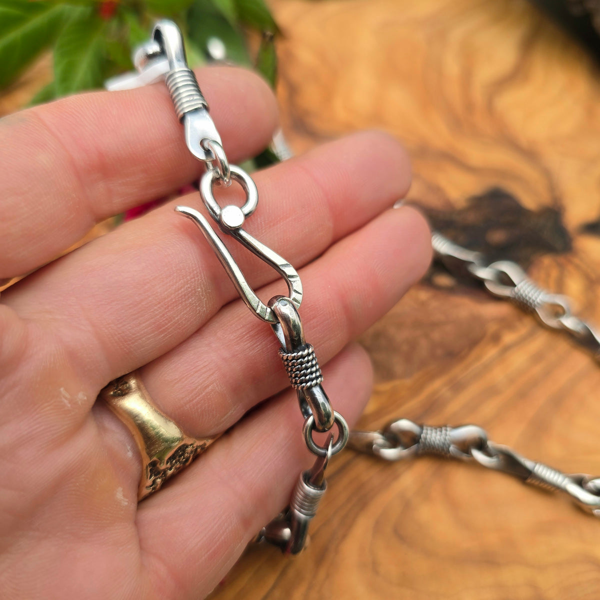 Men’s Bowtie Chain — Hand-Forged Sterling Silver Necklace