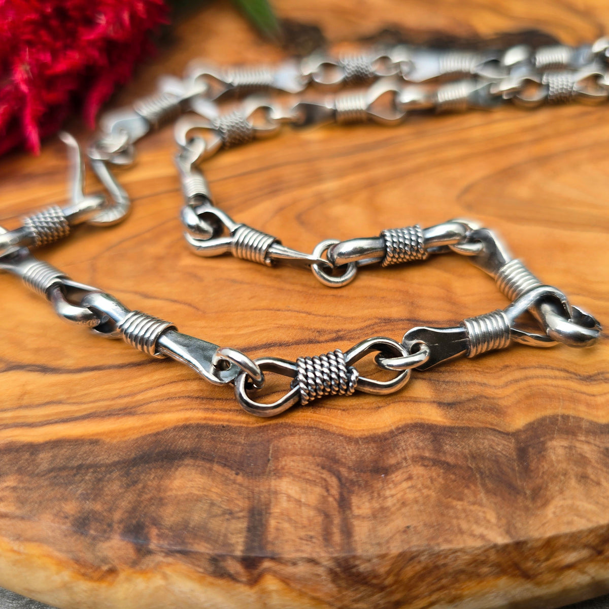 Men’s Bowtie Chain — Hand-Forged Sterling Silver Necklace