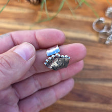 Load image into Gallery viewer, silver cluster ring displayed on finger with natural background
