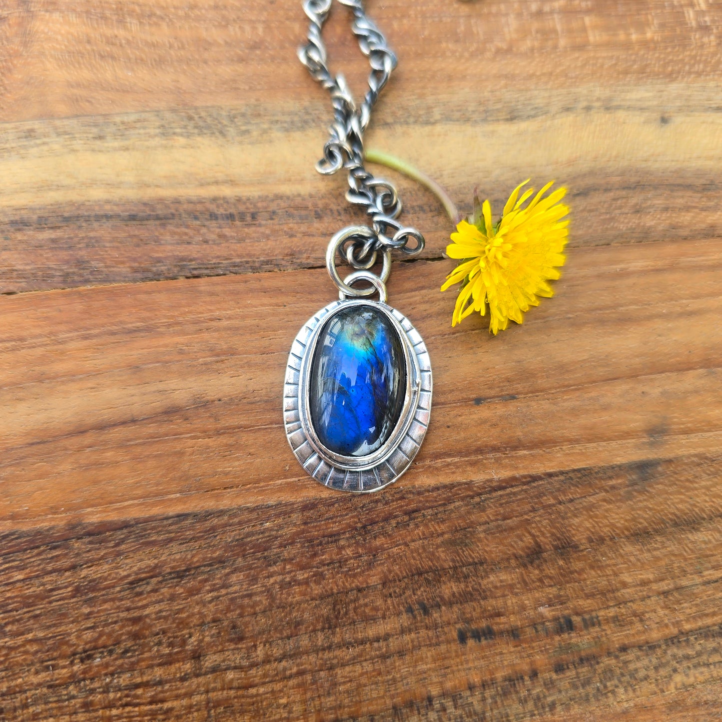 One-of-a-Kind Rainbow Flash Labradorite Pendant in Sterling Silver