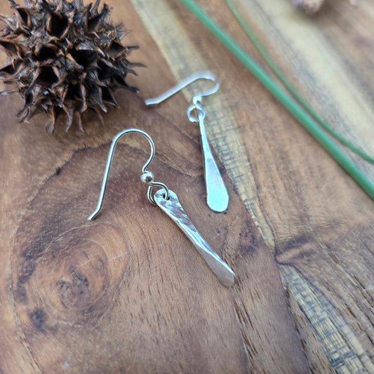 sterling silver hammered dangle earrings