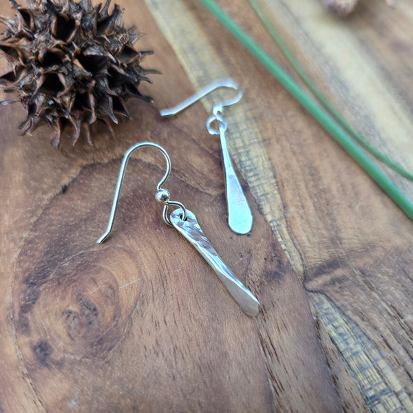 sterling silver hammered dangle earrings