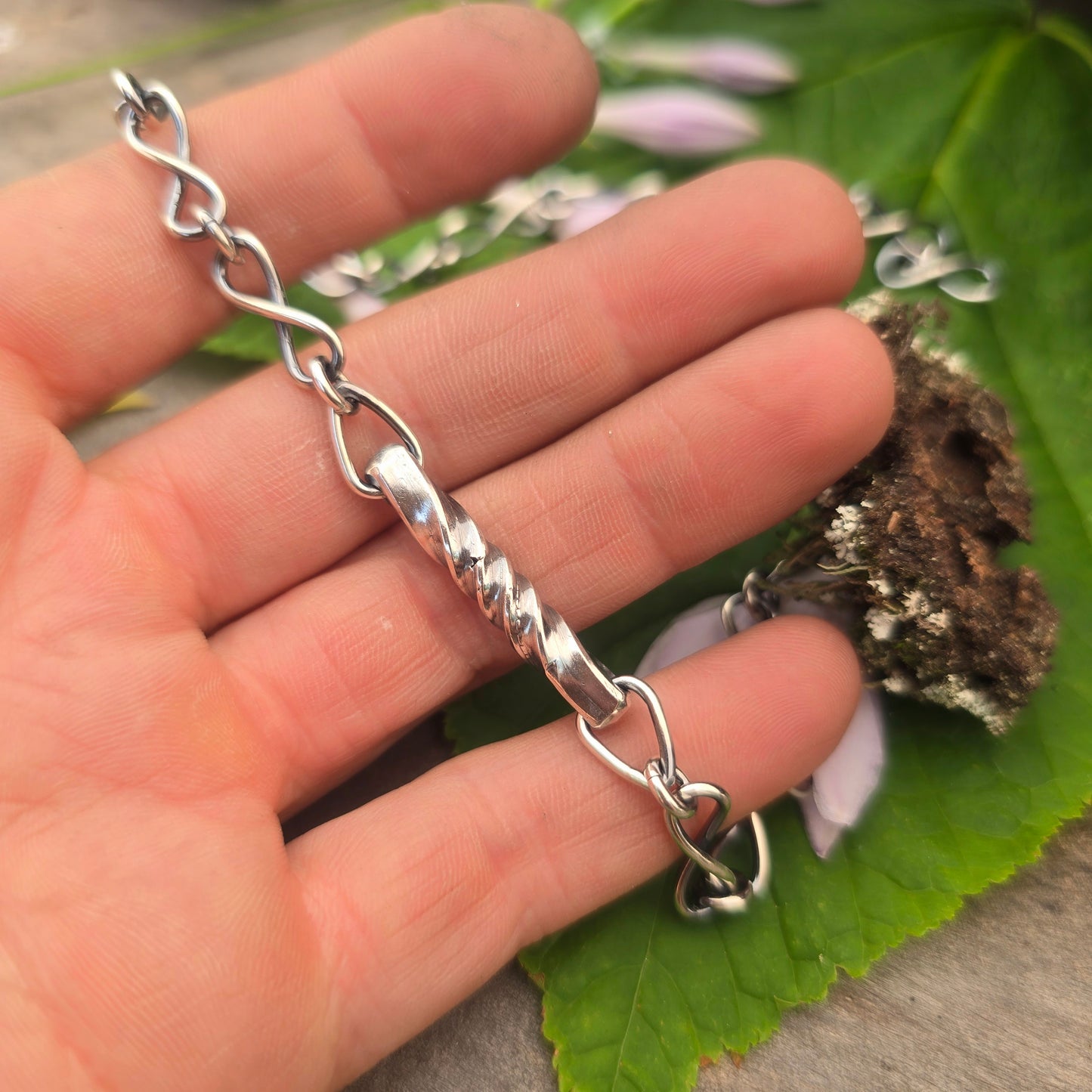 Reversed Twist Sterling Silver Necklace