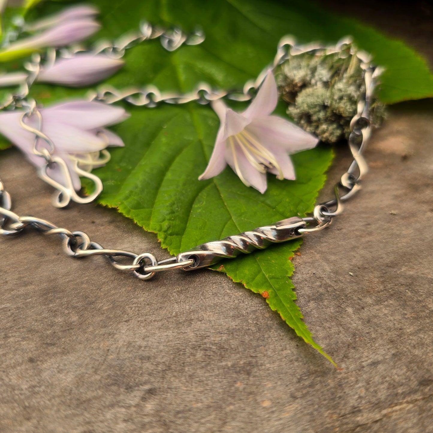 Reversed Twist Sterling Silver Necklace