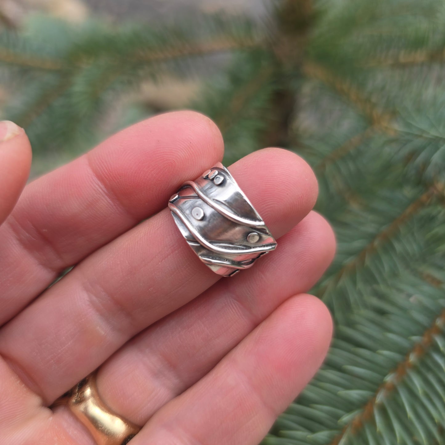 Hand-Forged River Collection Sterling Silver Adjustable Ring #1