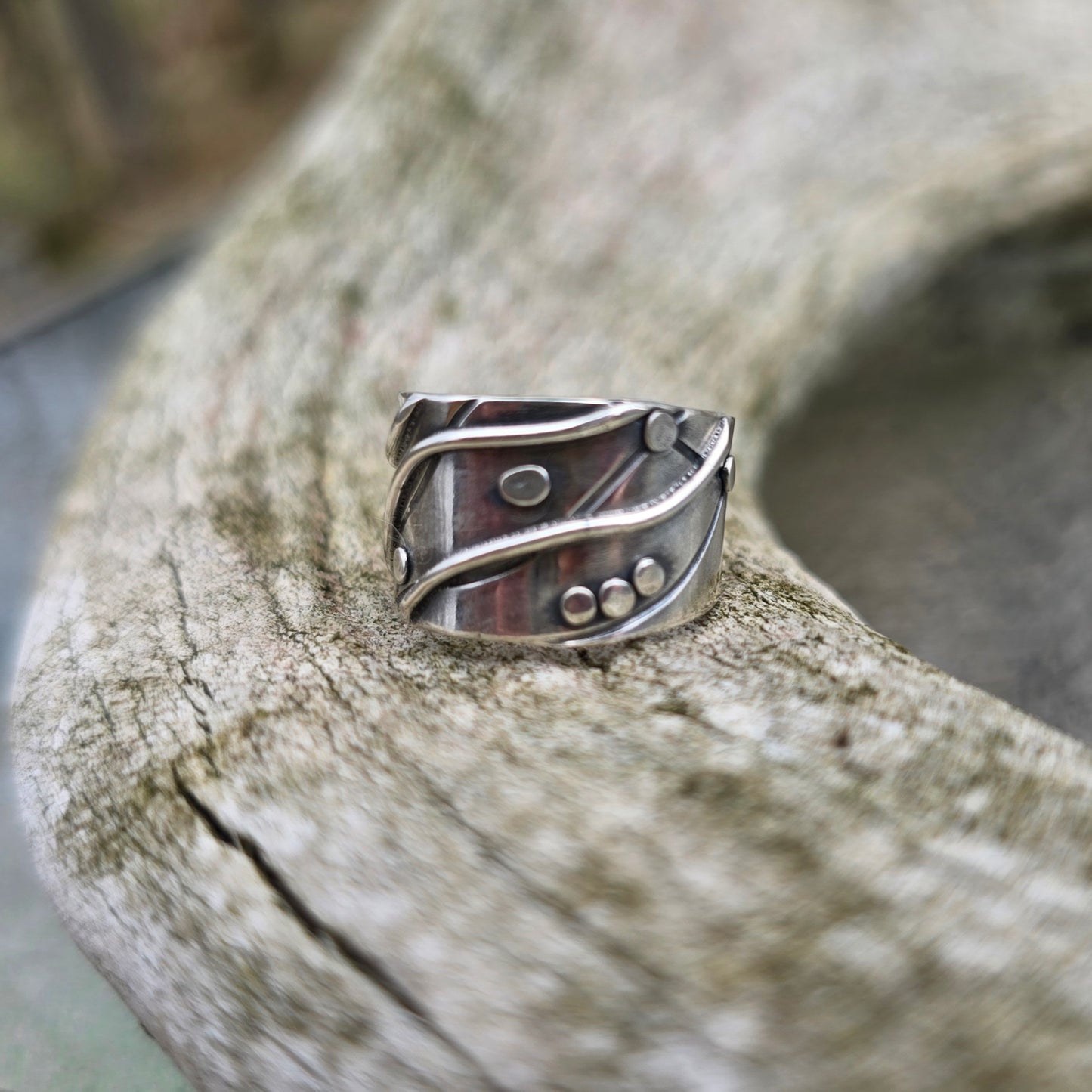 Hand-Forged River Collection Sterling Silver Adjustable Ring #1