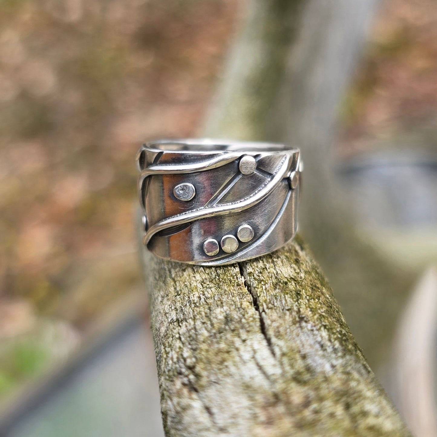Hand-Forged River Collection Sterling Silver Adjustable Ring #1
