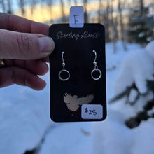 Load image into Gallery viewer, close-up of sterling silver hoop earrings with smooth finish
