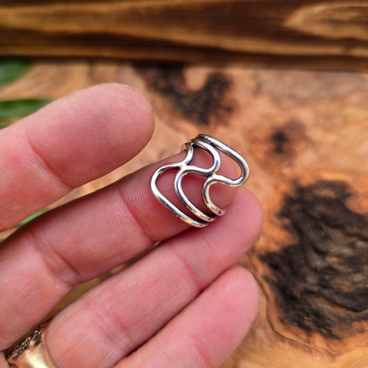 Triple Switchback Sterling Silver Ring