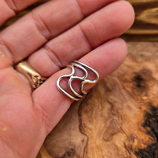 Triple Switchback Sterling Silver Ring