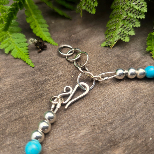 Turquoise & Sterling Silver Beaded Necklace