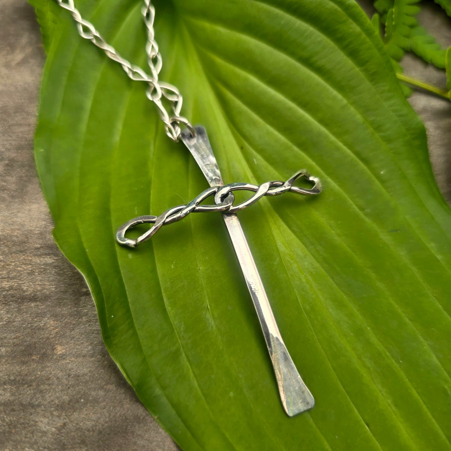Statement Hand-Forged Sterling Silver Cross Pendant