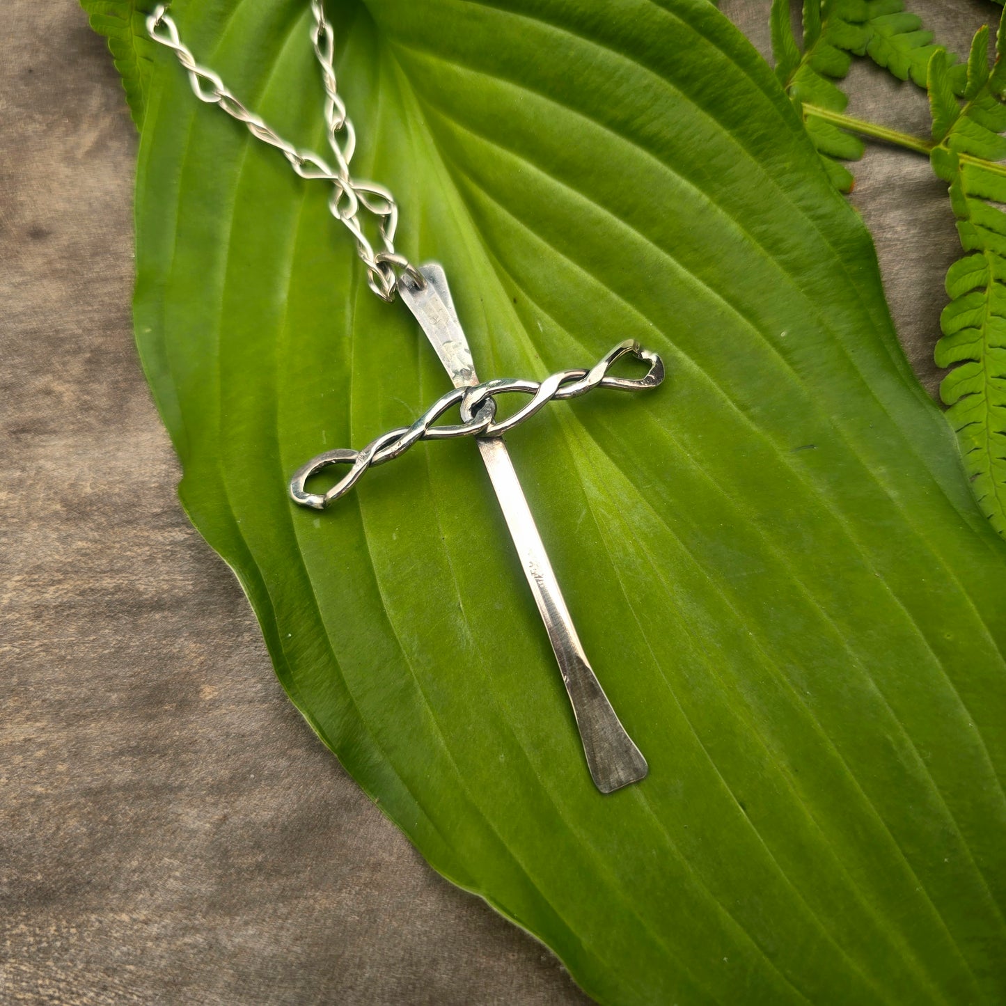 Statement Hand-Forged Sterling Silver Cross Pendant