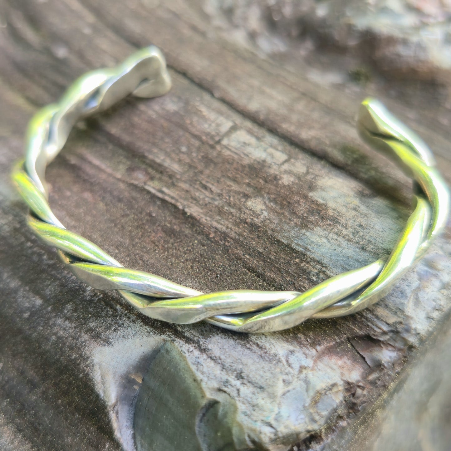Heavy 8 Twisted Hand-Forged Sterling Silver Cuff