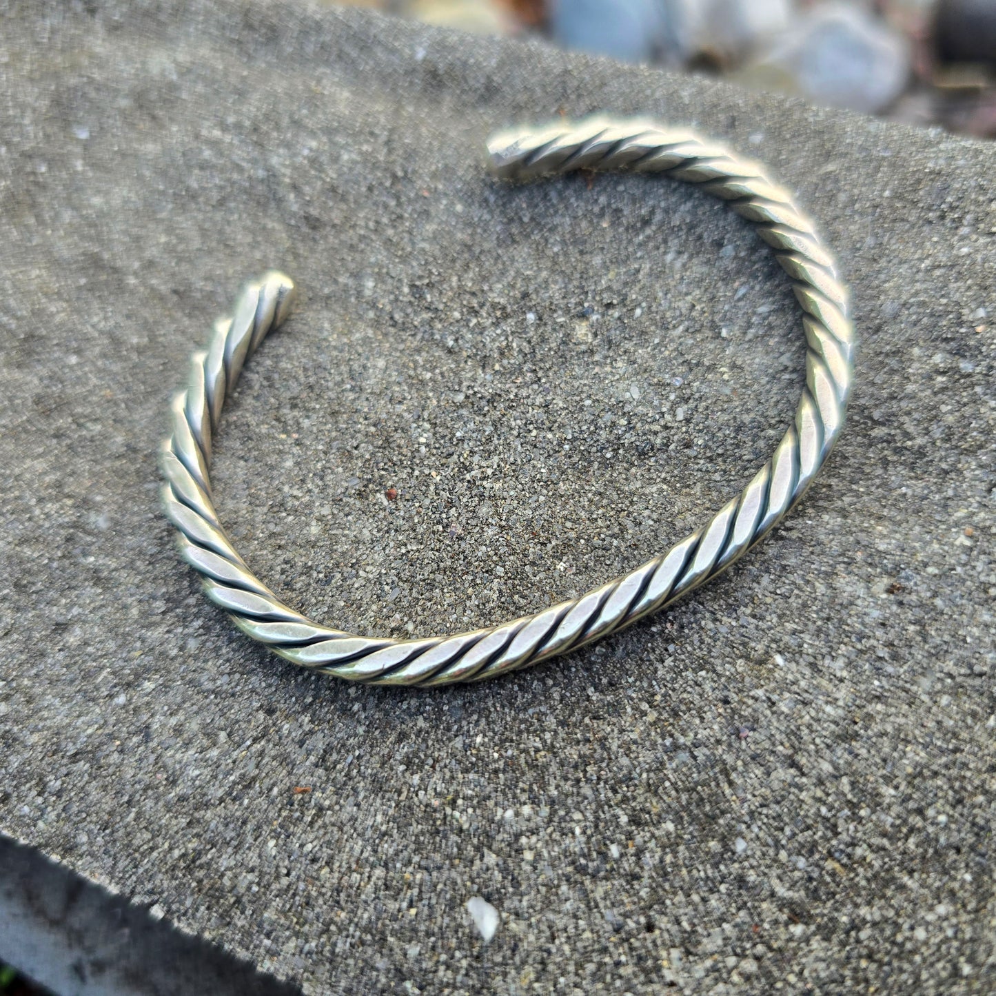 Square Twist Hand-Forged Sterling Silver Cuff