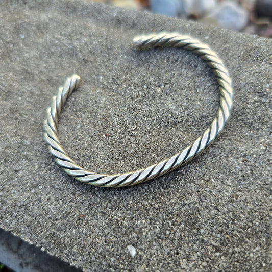 Square Twist Hand-Forged Sterling Silver Cuff