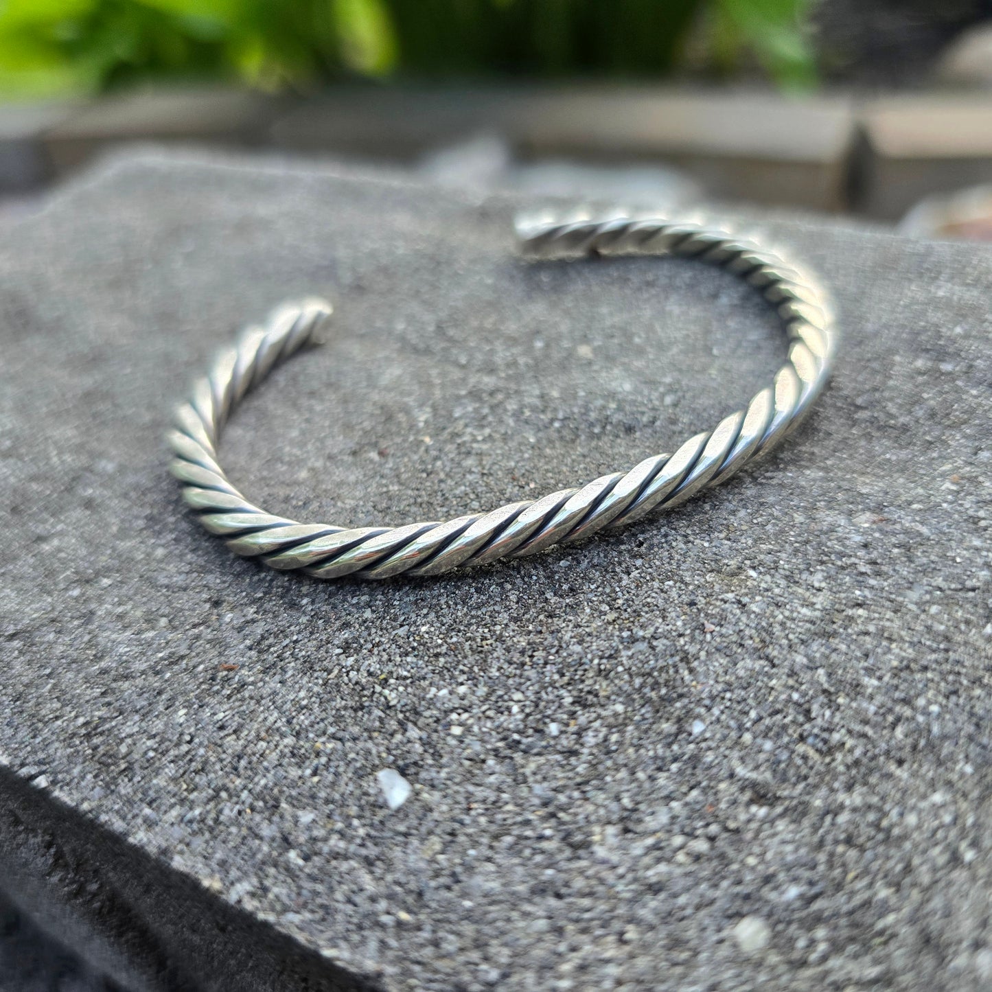 Square Twist Hand-Forged Sterling Silver Cuff