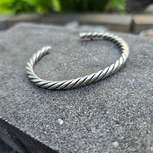 Square Twist Hand-Forged Sterling Silver Cuff