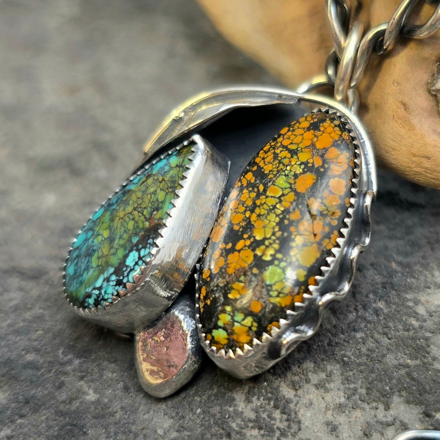 Boulder Ridge Turquoise Leaf Sterling Silver Pendant