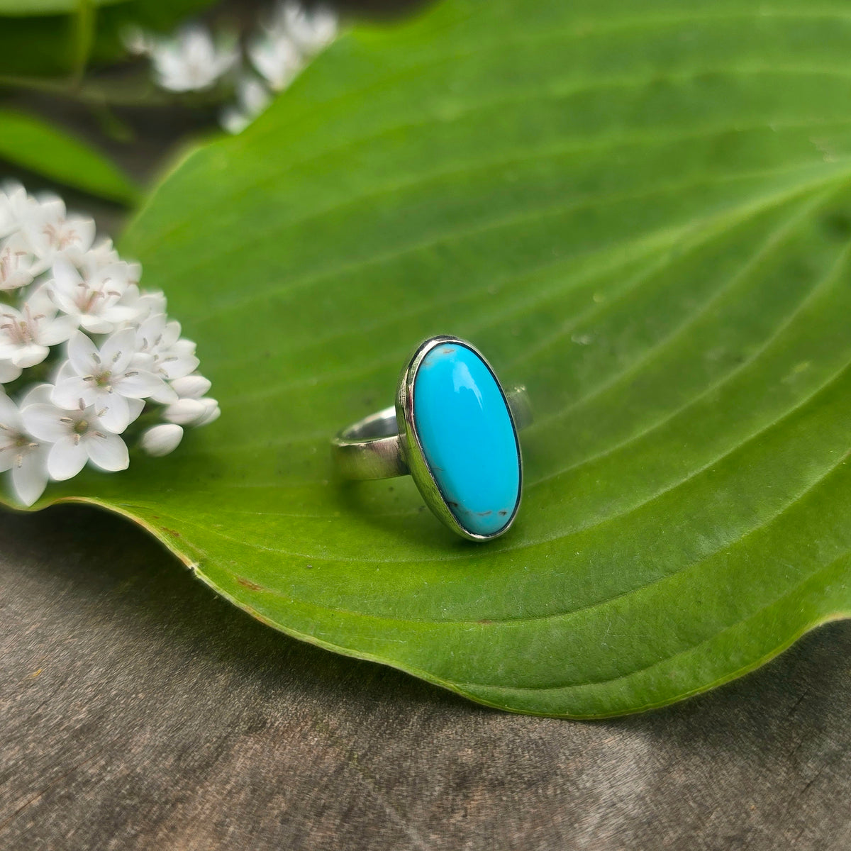 Robin’s Egg Blue Turquoise Hand-Forged Sterling Silver Ring