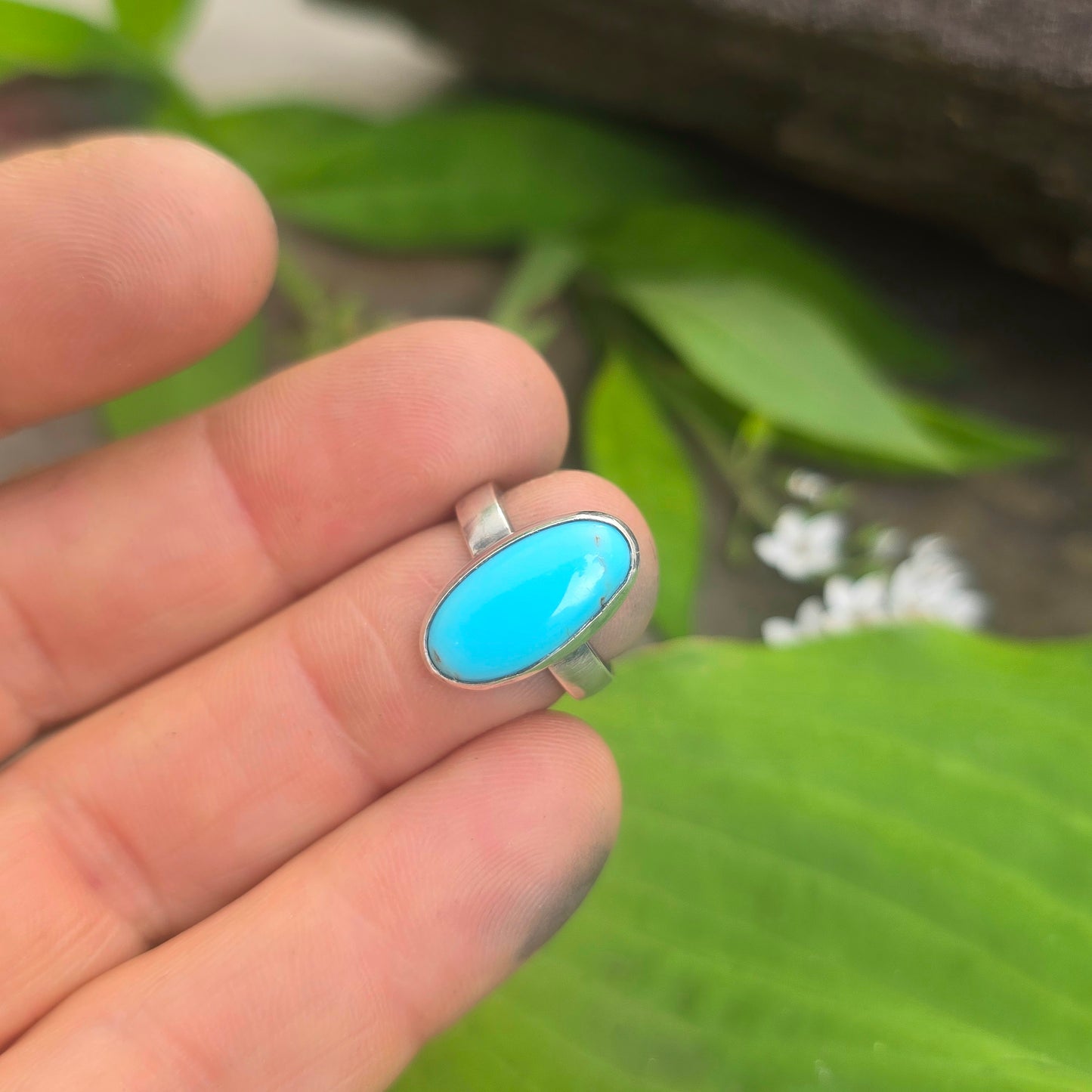 Robin’s Egg Blue Turquoise Hand-Forged Sterling Silver Ring