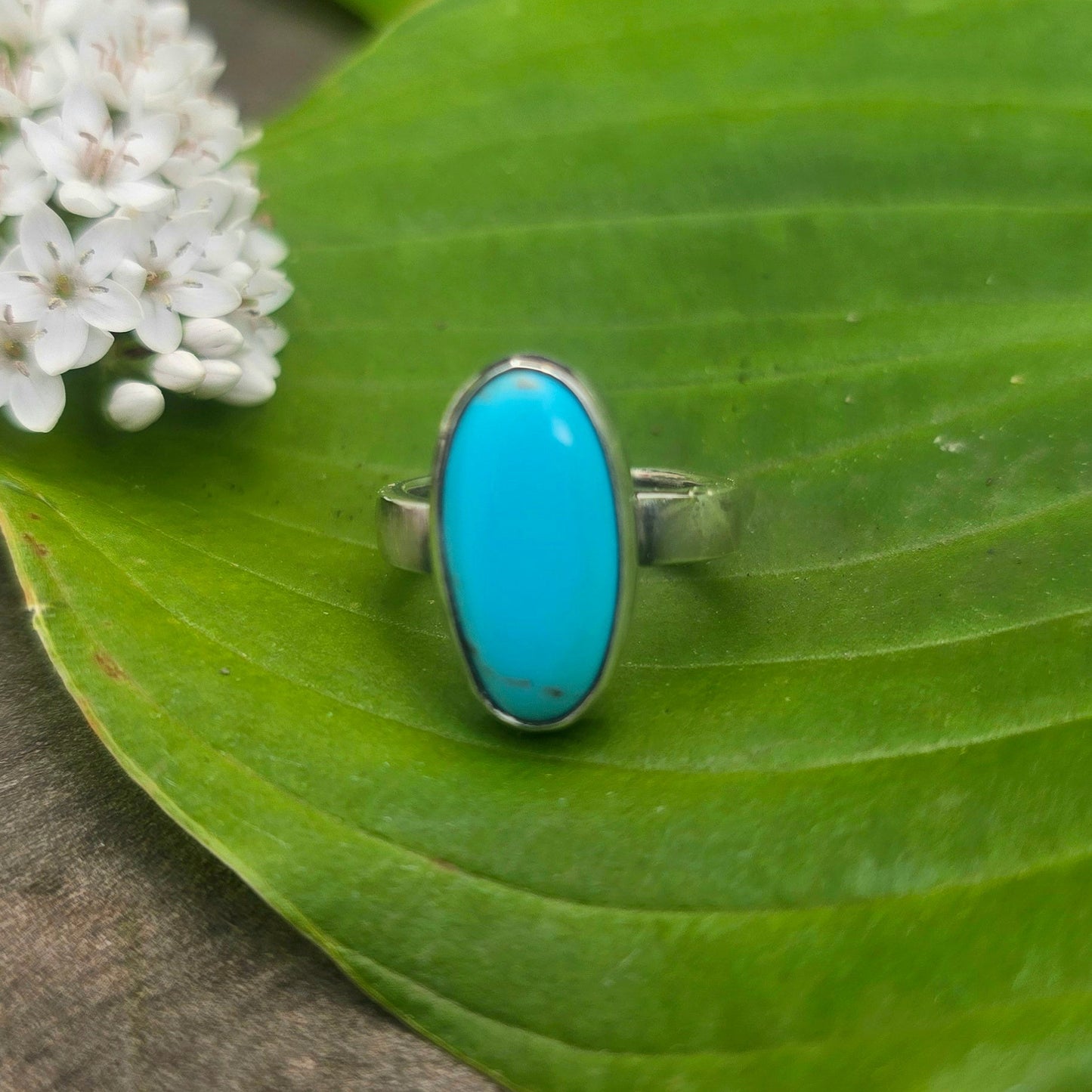 Robin’s Egg Blue Turquoise Hand-Forged Sterling Silver Ring