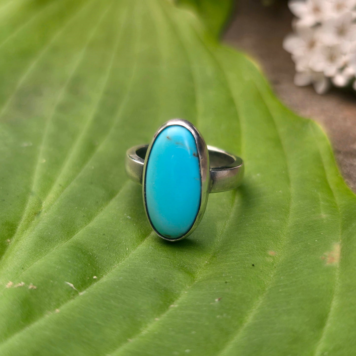 Robin’s Egg Blue Turquoise Hand-Forged Sterling Silver Ring