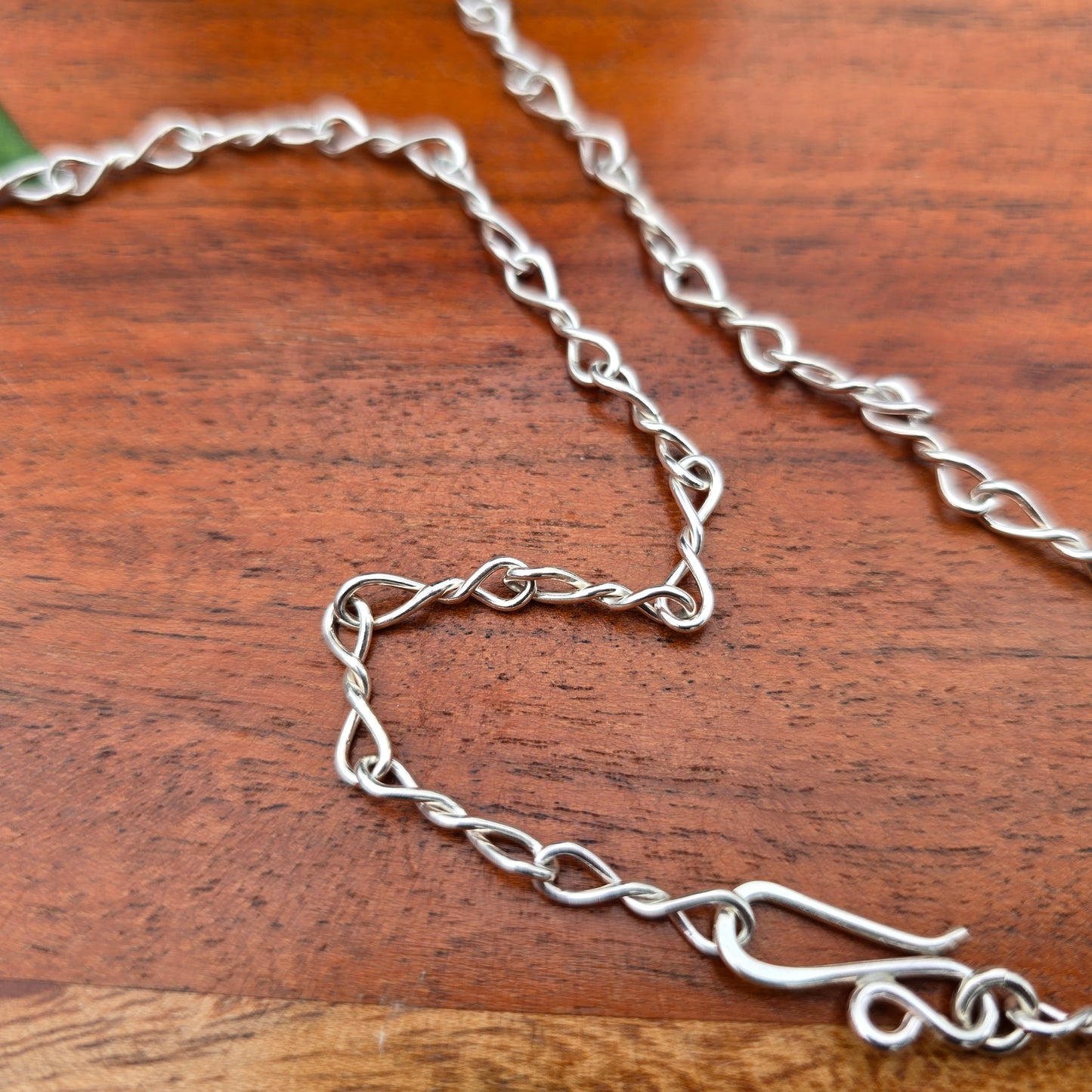 sterling silver shiny twisted link chain