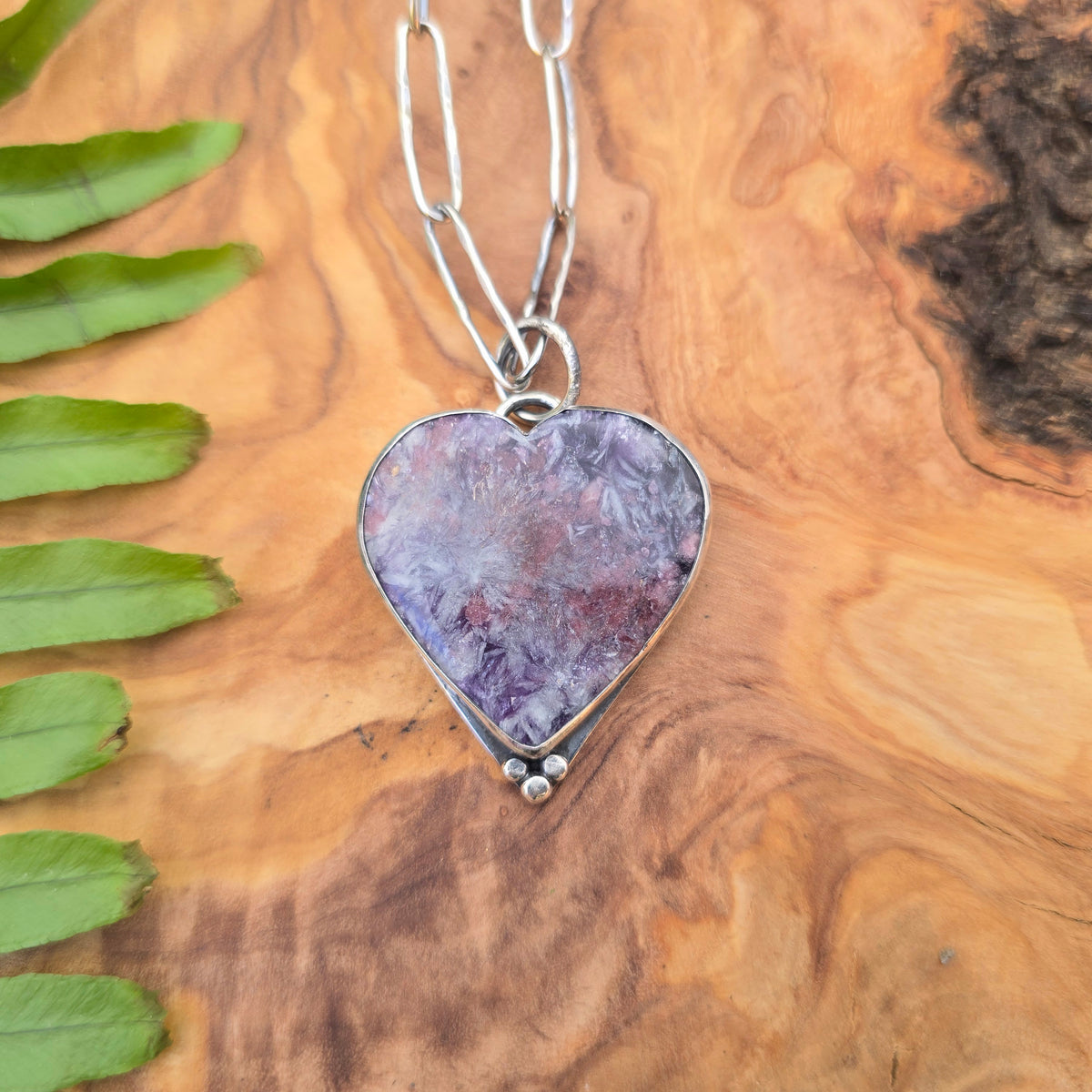 Unicorn Stone Heart Sterling Silver Pendant