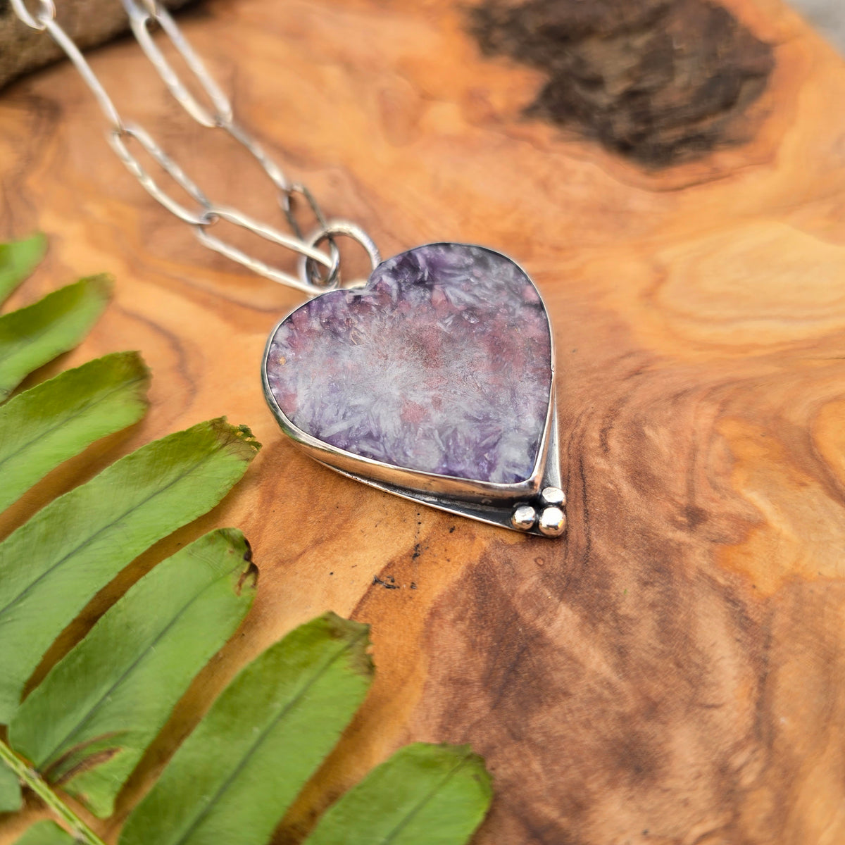 Unicorn Stone Heart Sterling Silver Pendant