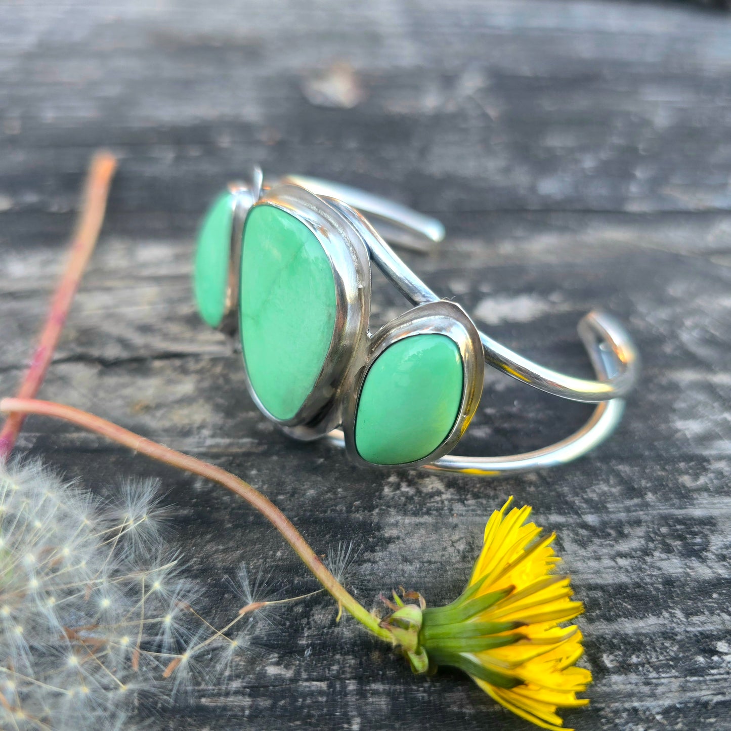 One-of-a-Kind Variscite Statement Cuff in Sterling Silver | Collector Works