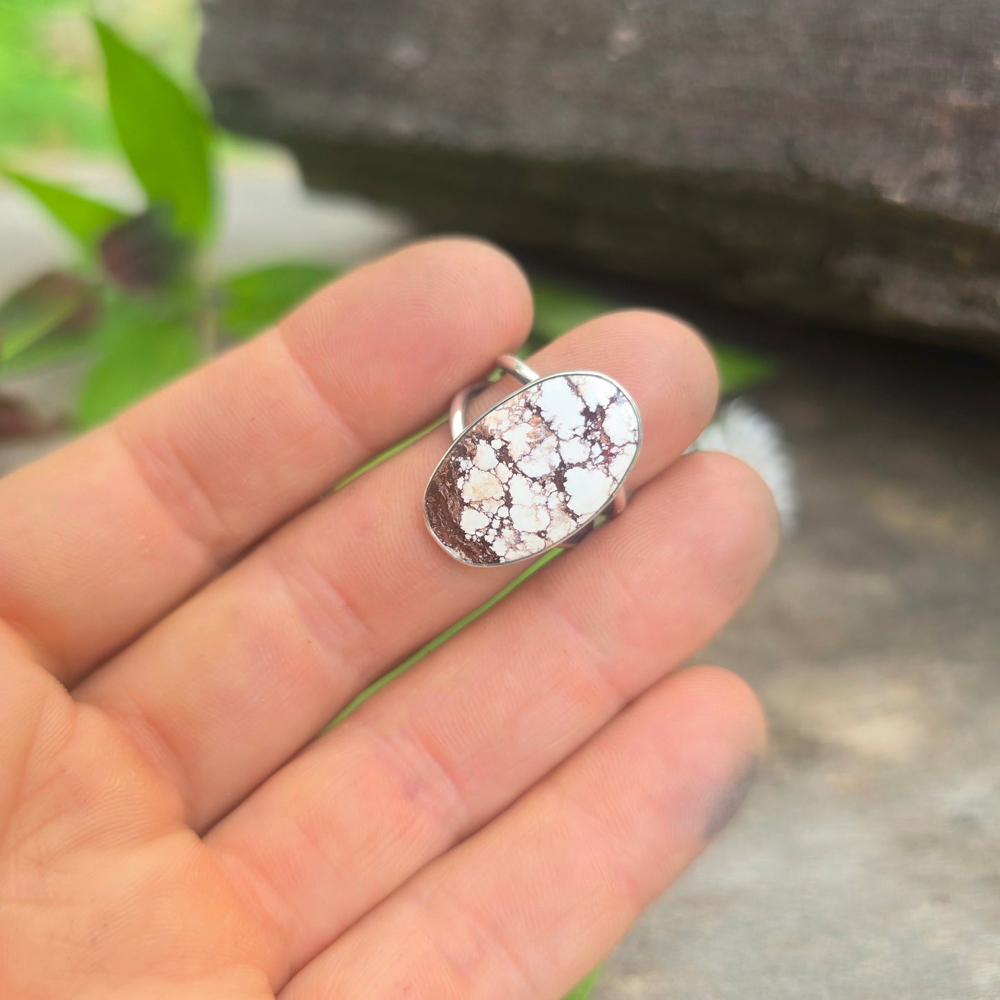 Wild Horse Jasper Wrapped Split Shank Sterling Silver Ring