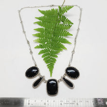 Load image into Gallery viewer, 5 Cabochon Black Onyx Necklace
