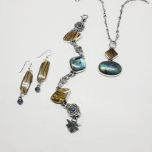 Load image into Gallery viewer, Tiger Iron and Labradorite Earrings
