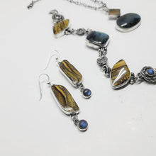 Load image into Gallery viewer, Tiger Iron and Labradorite Earrings
