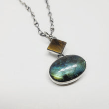 Load image into Gallery viewer, Tiger Iron and Labradorite Earrings
